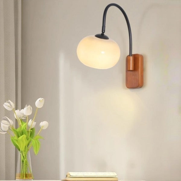 Persimmon Halo Wall Light – Bauhaus Glass Sconce | Adjustable Modern Accent Lighting