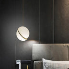 Crescent Globe Pendant Light – Modern Brass & Acrylic Chandelier | Luxury Ambient Ceiling Lighting