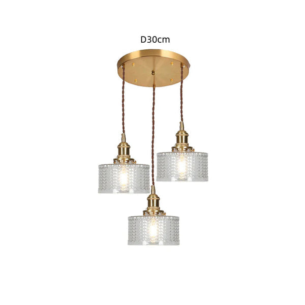 Celestique Vintage Crystal Pendant Light – Cylindrical Glass Hanging Lamp | Elegant Timeless Ceiling Lighting