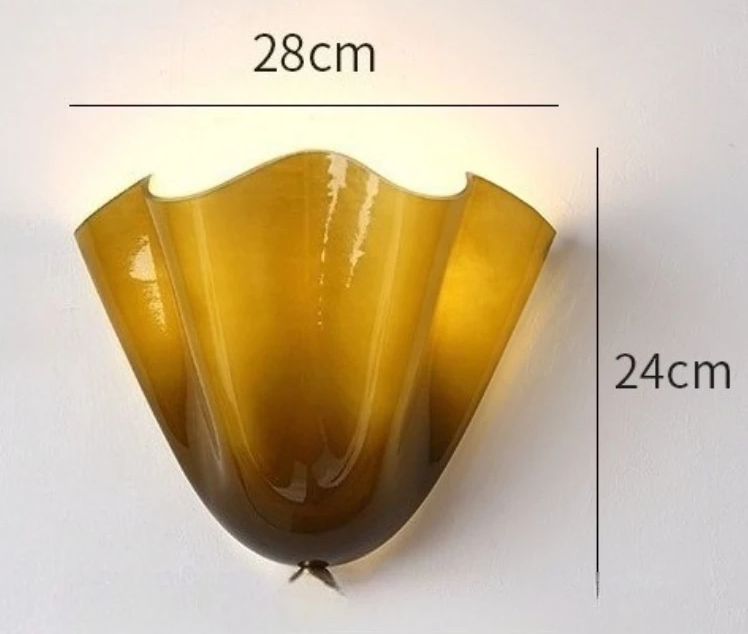 Retro Colourful Glass Wall Lamp – French Shell-Inspired Designer Wall Light for Living Rooms, Bedrooms & Elegant Interiors