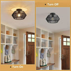Solvaya Boho Ceiling Light – Handwoven Rattan Flush Mount Lamp | Natural Bohemian Interior Lighting