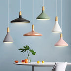 French Macaron Cone Pendant Light – Colourful Modern Hanging Lamp | Elegant Scandinavian Ceiling Lighting