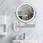 MirrorLux Pro LED Vanity Mirror – Rechargeable Magnifying Beauty Mirror | Chrome Silver Bathroom Essential