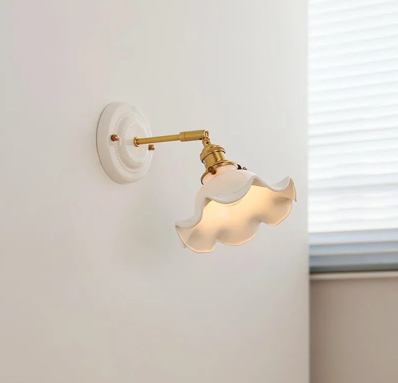 Aurelle Ceramic Wall Light – Adjustable E26 Wall Lamp | Contemporary Copper Lighting | Elegant Interior Illumination