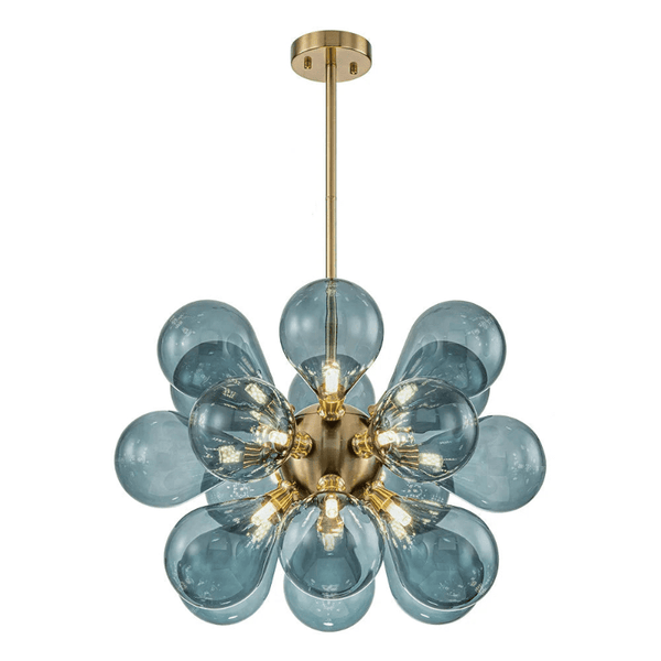Blue Bubble Cluster Chandelier – Artistic Glass Globe Ceiling Light | Luxury Modern Statement Lighting