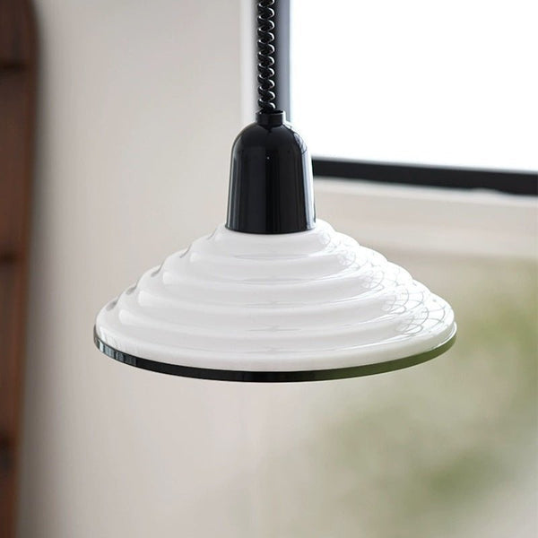 French Cream Wind Glass Pendant Light – Elegant Parisian Hanging Lamp | Soft Vintage Modern Ceiling Lighting