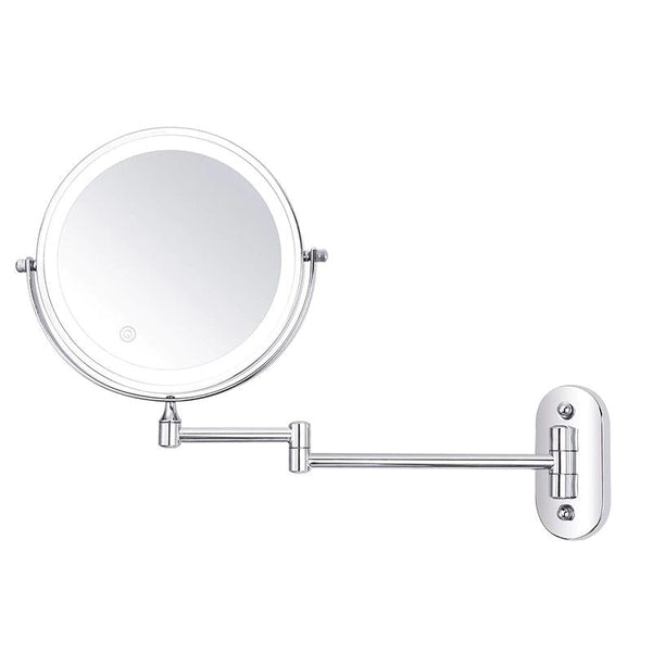 MirrorLux Pro LED Vanity Mirror – Rechargeable Magnifying Beauty Mirror | Chrome Silver Bathroom Essential