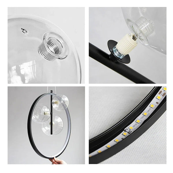 Industrial Glass Pendant Light – Modern Vintage Cage Chandelier | Elegant Ambient Interior Lighting