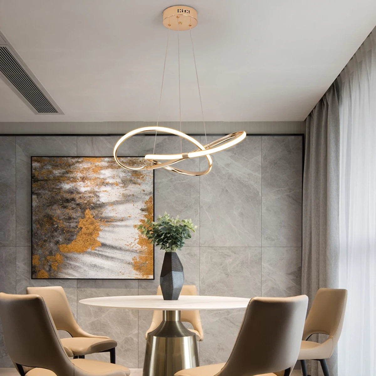 Marion LED Chandelier – Modern Black Luxury Ceiling Light | Compact Designer Statement Lighting