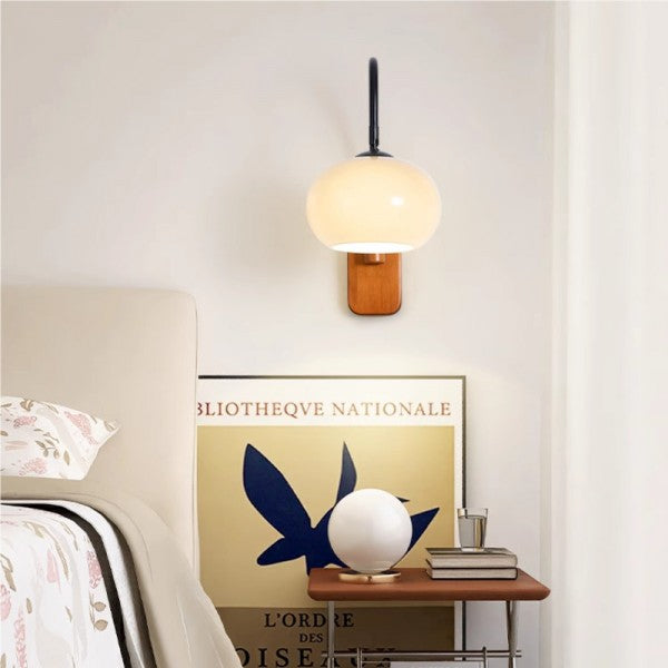 Persimmon Halo Wall Light – Bauhaus Glass Sconce | Adjustable Modern Accent Lighting