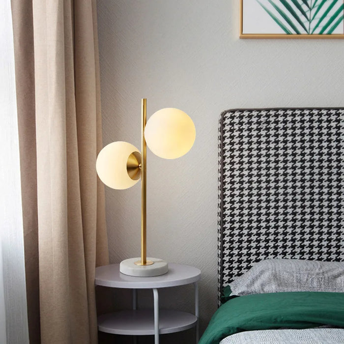 Dorii Nordic Table Lamp – Scandinavian Designer Lighting | Minimalist Glass &amp; Metal Table Lamp