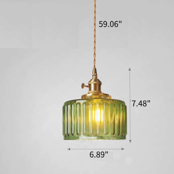 Celestique Vintage Crystal Pendant Light – Cylindrical Glass Hanging Lamp | Elegant Timeless Ceiling Lighting