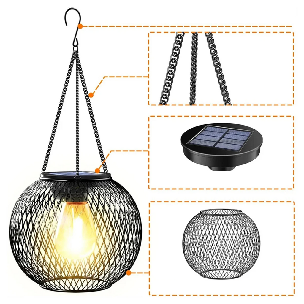Solastra Lantern Light – Solar LED Garden Lantern | Decorative Outdoor Hanging Light with Warm Ambient Glow