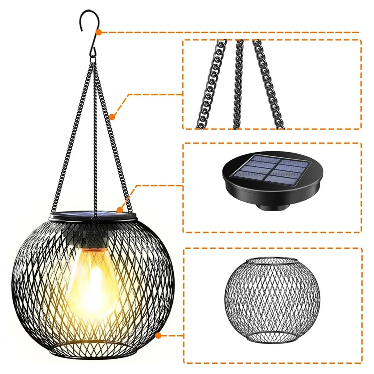 Solastra Lantern Light – Solar LED Garden Lantern | Decorative Outdoor Hanging Light with Warm Ambient Glow