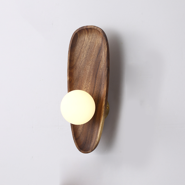 OakAura Wall Light – Natural Wood LED Sconce | Scandinavian Rustic Accent Lighting