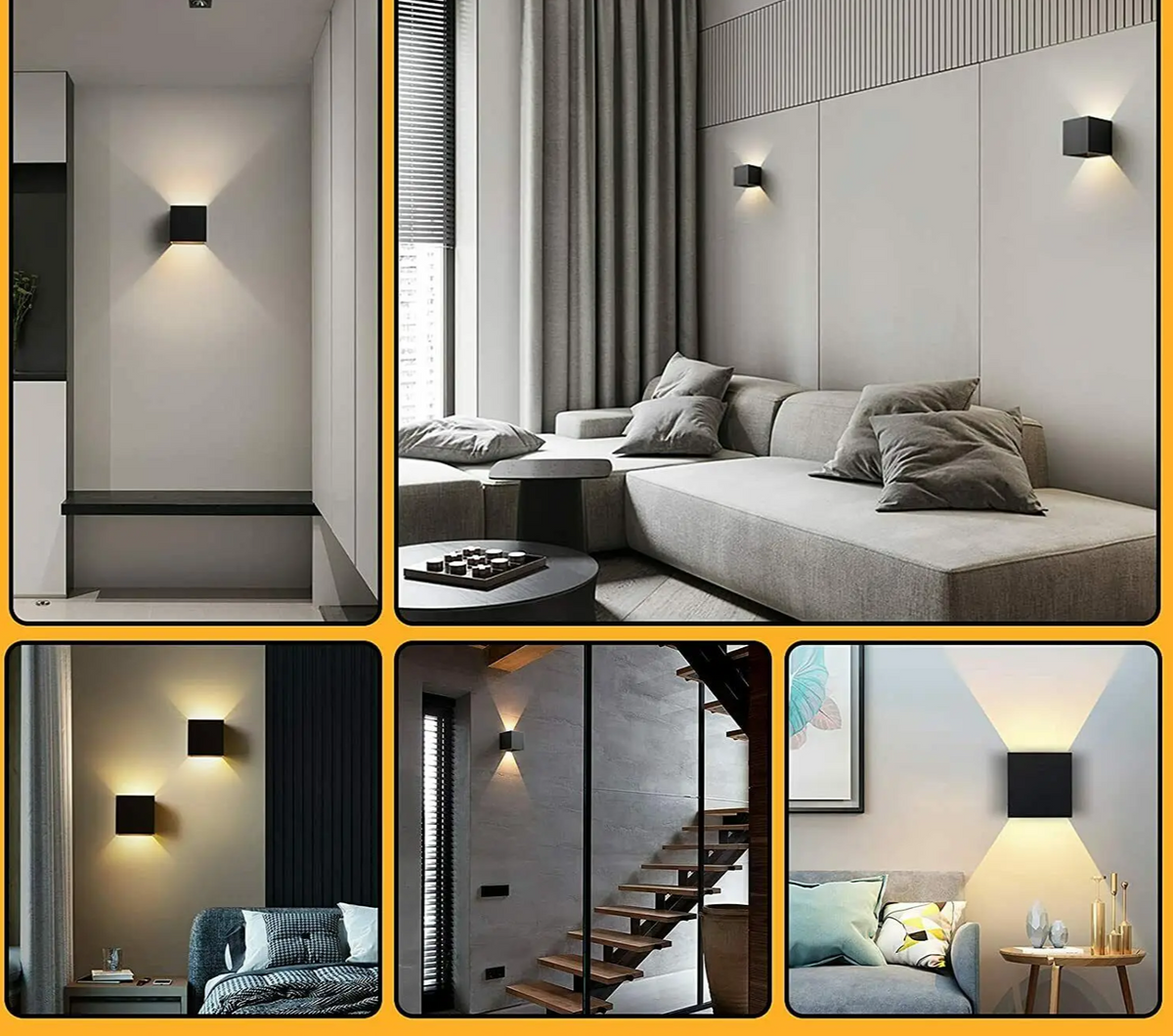 CubeBeam LED Wall Lights Set of 4 – Adjustable Up & Down Outdoor Wall Lights | Modern Aluminium Lighting