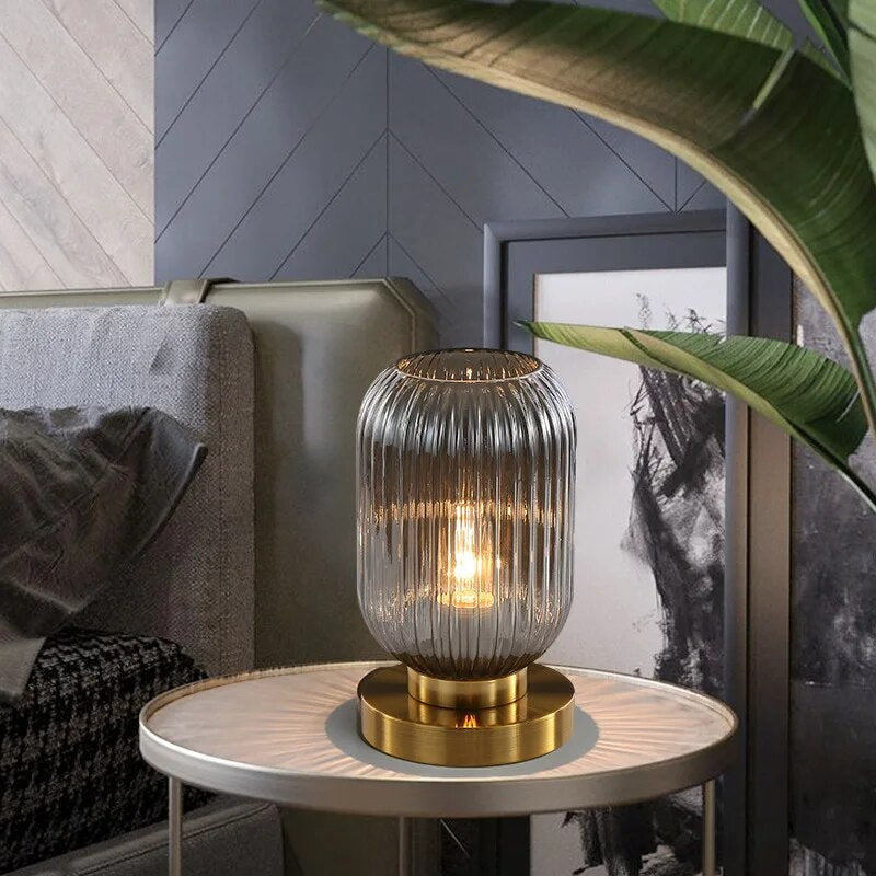 AuroraGlass Table Lamp – Modern Glass Accent Light | Scandinavian Designer Lighting for Elegant Interiors