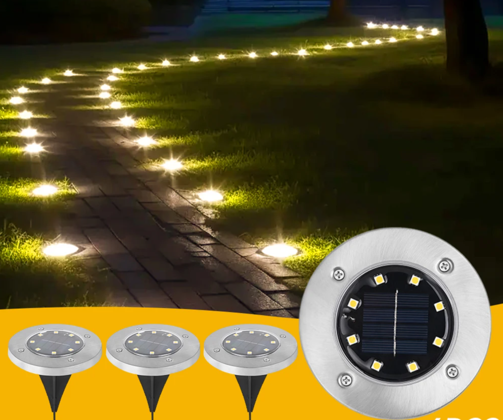 Solvique Ground Light Set – Solar LED Path Lights | Waterproof Outdoor Lighting for Gardens, Walkways & Steps