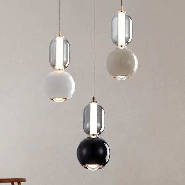 Nordic Glass Pendant Light – Modern Iron Hanging Lamp | Scandinavian Minimalist Interior Lighting