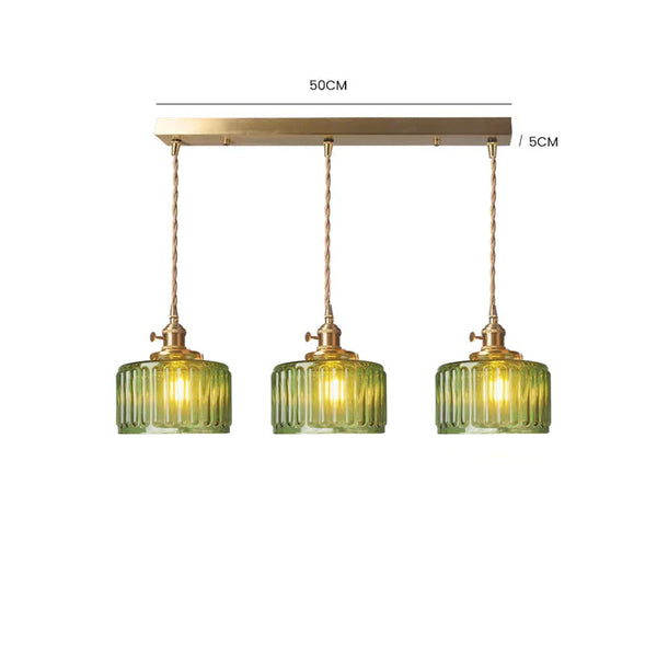 Celestique Vintage Crystal Pendant Light – Cylindrical Glass Hanging Lamp | Elegant Timeless Ceiling Lighting