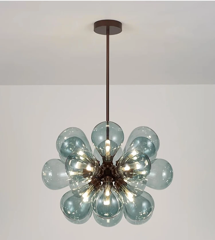 Luxury Bubble Glass Chandelier – Contemporary G9 Pendant Light | Statement LED Ceiling Fixture | Elegant Interior Centrepiece