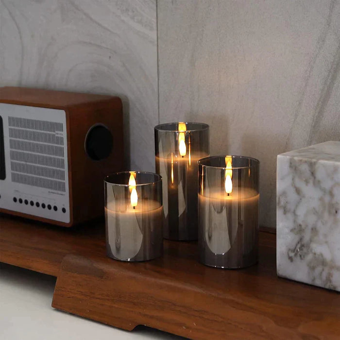 CANDLY 3-Piece Set – Elegant LED Candles with Realistic Flickering Flame Effect