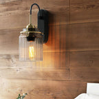 Heritage Glow Wall Light – Vintage Ribbed Glass Sconce | Elegant E27 Accent Lighting