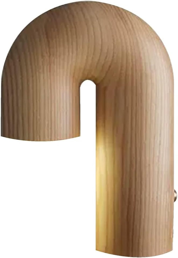 ArcForma Designer Table Lamp – Contemporary Curved Lighting | Modern Wooden Accent Lamp