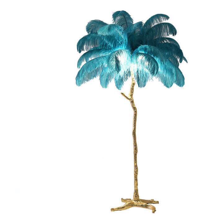 Nordic Ostrich Feather Floor Lamp – Luxury Statement Lighting with Soft Ambient Glow