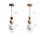 Travertine Stone Pendant Light – Natural Lava Rock Hanging Lamp | Modern Rustic Interior Lighting