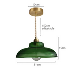 Verdelume Pendant Light – Vintage Green Glass Hanging Lamp | Retro Ambient Lighting for Timeless Interiors