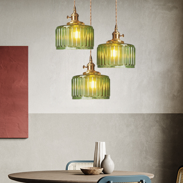 Celestique Vintage Crystal Pendant Light – Cylindrical Glass Hanging Lamp | Elegant Timeless Ceiling Lighting