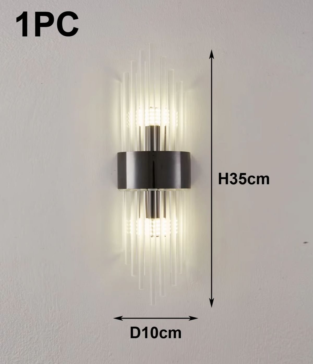 Crystal Noir Wall Light – Luxury Crystal LED Wall Lamp | Modern Stainless Steel Lighting | Elegant Interior Statement