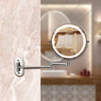 MirrorLux Pro LED Vanity Mirror – Rechargeable Magnifying Beauty Mirror | Chrome Silver Bathroom Essential