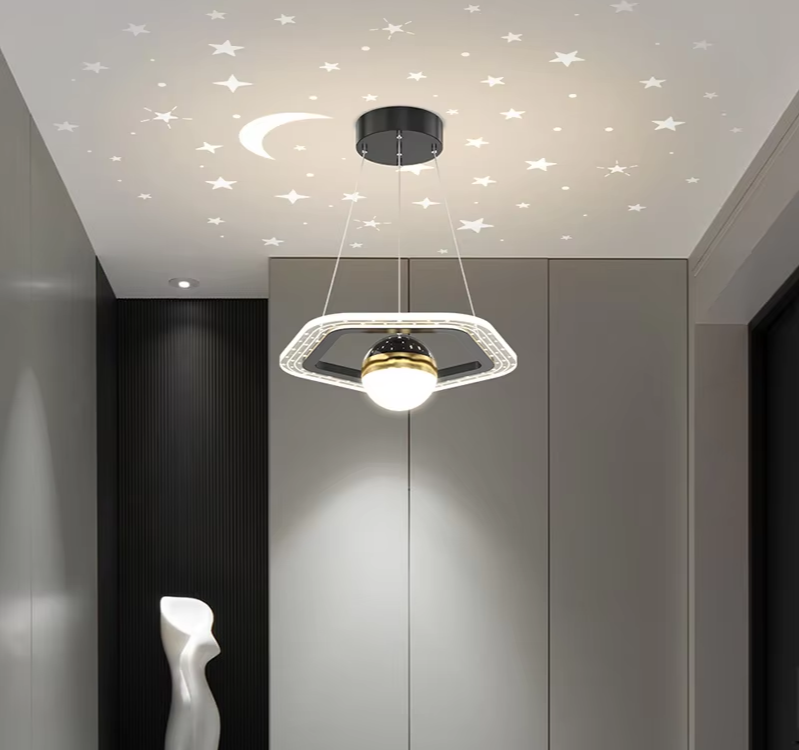 Celestira Projection Ceiling Light – Moon & Star LED Ceiling Lamp | Atmospheric Interior Lighting for Modern Spaces