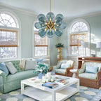 Blue Bubble Cluster Chandelier – Artistic Glass Globe Ceiling Light | Luxury Modern Statement Lighting