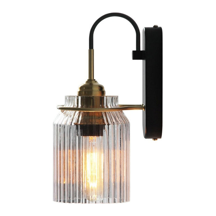 Heritage Glow Wall Light – Vintage Ribbed Glass Sconce | Elegant E27 Accent Lighting