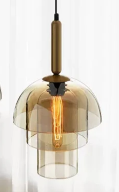 Champagne Glass Pendant Light – Vintage LED Ceiling Lamp | Elegant Ambient Lighting | Timeless Statement Fixture