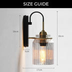 Heritage Glow Wall Light – Vintage Ribbed Glass Sconce | Elegant E27 Accent Lighting