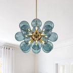 Blue Bubble Cluster Chandelier – Artistic Glass Globe Ceiling Light | Luxury Modern Statement Lighting