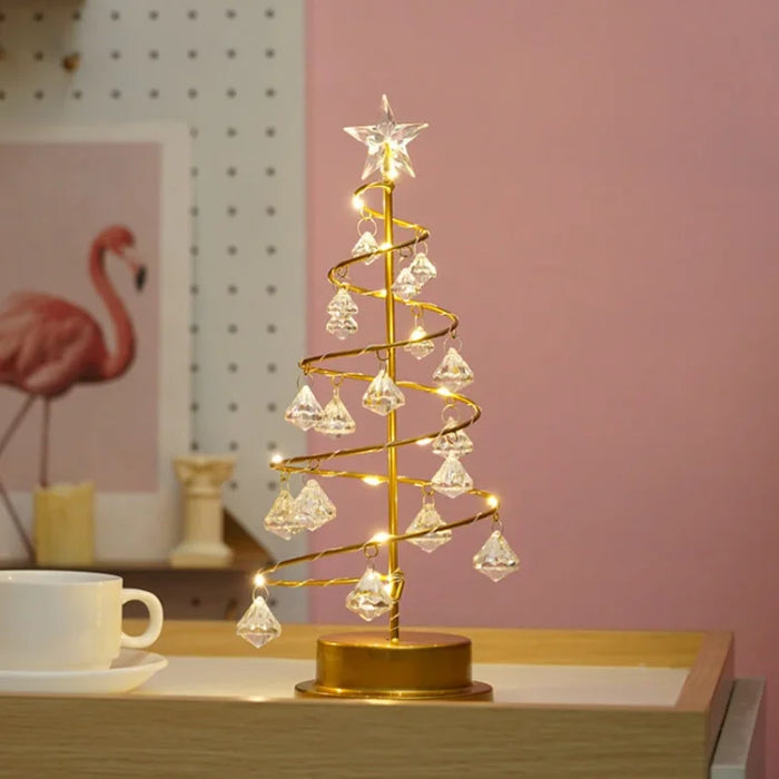 CrystalGlow LED Christmas Tree – Illuminated Acrylic Table Decoration | Warm White Festive Lighting