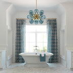 Blue Bubble Cluster Chandelier – Artistic Glass Globe Ceiling Light | Luxury Modern Statement Lighting