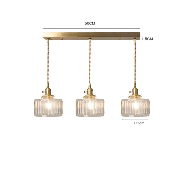 Celestique Vintage Crystal Pendant Light – Cylindrical Glass Hanging Lamp | Elegant Timeless Ceiling Lighting