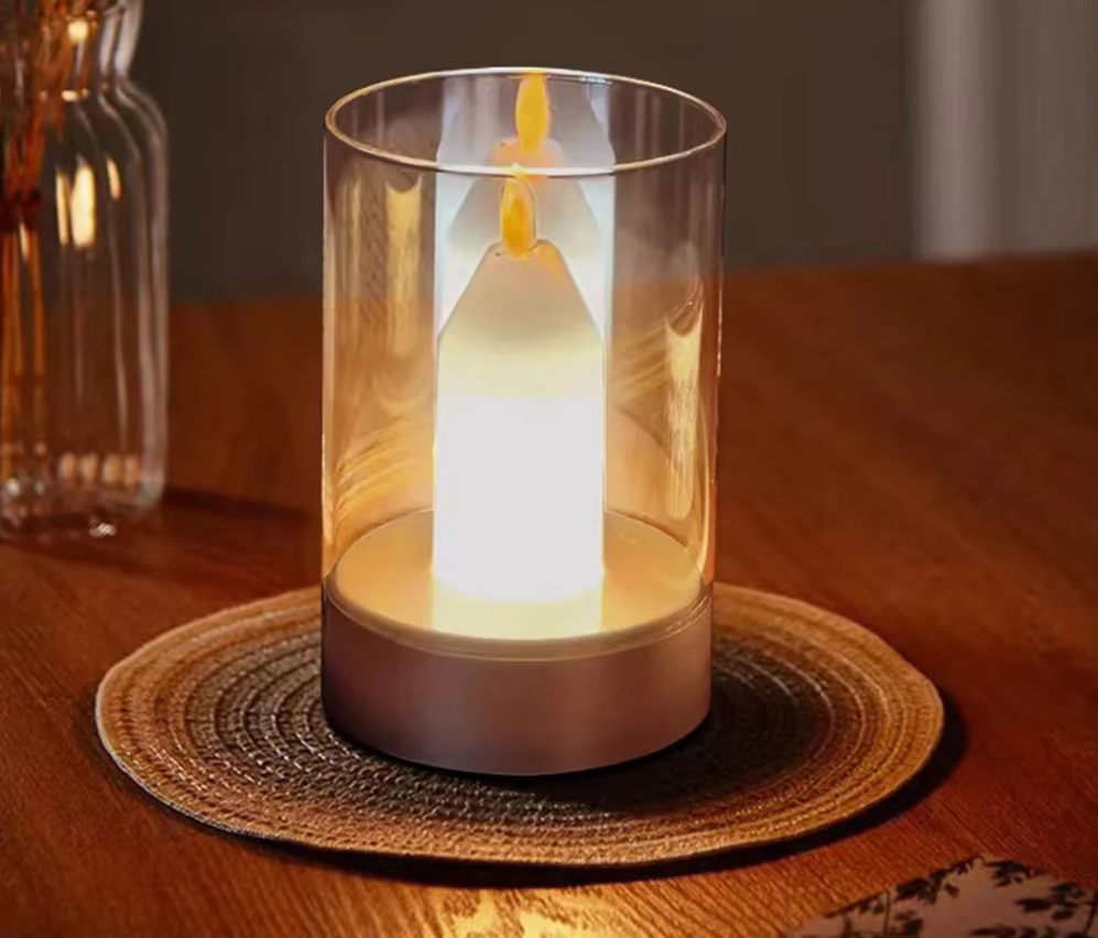 EmberGlow Rechargeable Flame Lamp – USB-C Touch Sensor Night Light | Dimmable LED Ambient Lighting