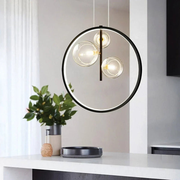 Industrial Glass Pendant Light – Modern Vintage Cage Chandelier | Elegant Ambient Interior Lighting