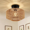 Aravelle Boho Ceiling Light – Handwoven Rattan Ceiling Lamp | Natural Bohemian Interior Lighting