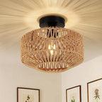 Aravelle Boho Ceiling Light – Handwoven Rattan Ceiling Lamp | Natural Bohemian Interior Lighting