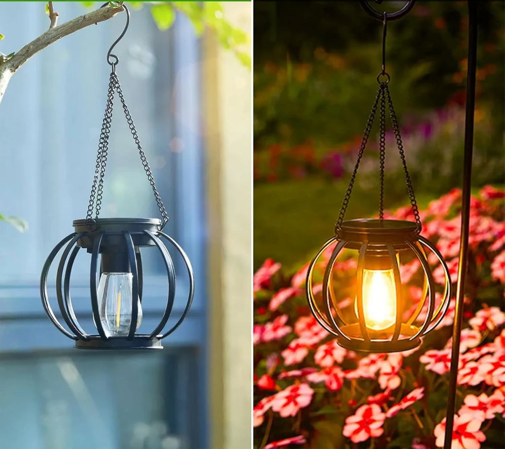 LunaForge Solar Lantern – Waterproof Vintage Garden Light | Decorative Outdoor LED Lantern with Dusk Sensor