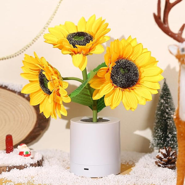 SunBloom LED Table Lamp – Rechargeable Sunflower Light | Decorative Ambient Lighting for Modern Interiors