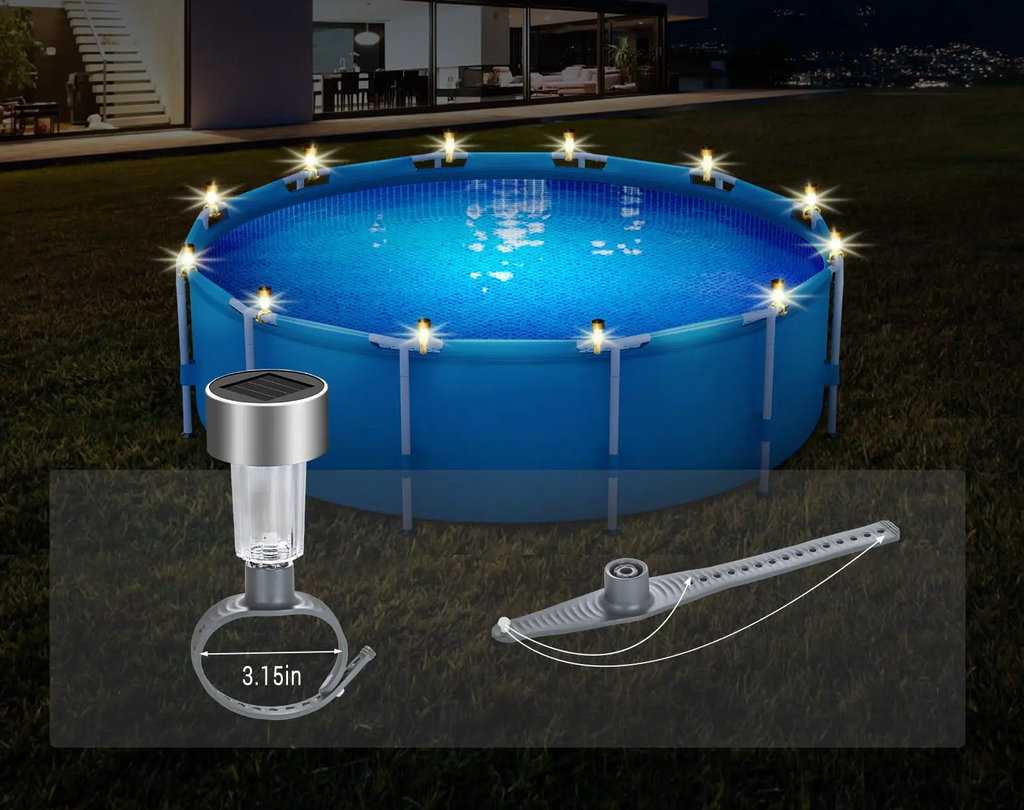 AquaGlow Solar Pool Lights Set of 6 – Waterproof Warm White LED Pool & Garden Lighting | Wireless Outdoor Ambience